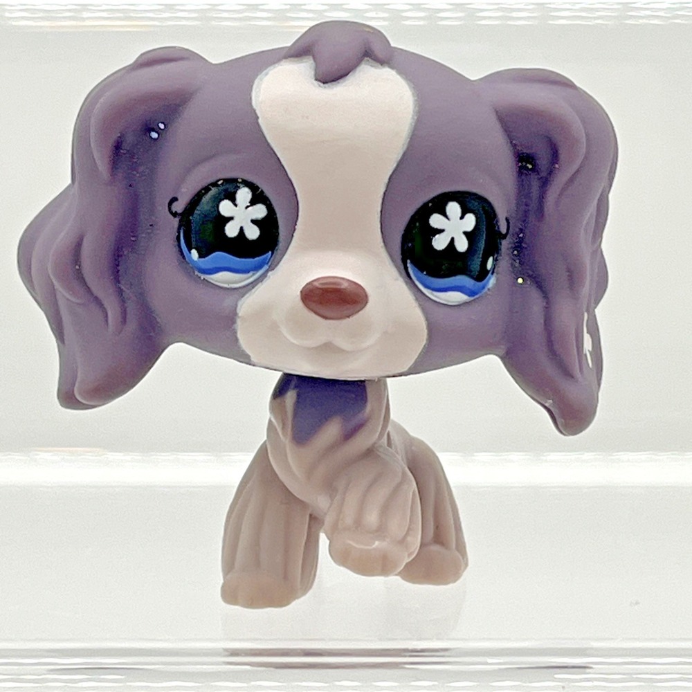 Vintage Littlest Pet Shop Cocker Spaniel 672 Flower Eyes LPS 2006 G2